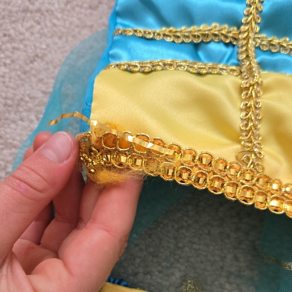 Sparkling Blue and Gold Peacock Costume for Kids - Picture 3 of 5